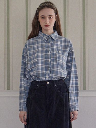 Tartan Plaid Shirt [Sky Blue] - HAINT - Modalova