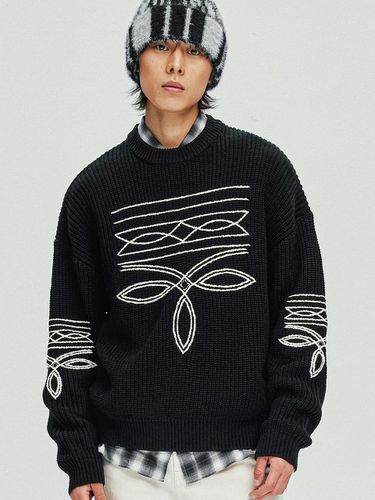 Western Stitch Relaxed Fit Sweater [Black] - KND - Modalova