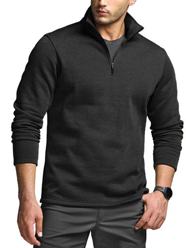 Quarter Zip-up Fleece Lined Thermal Knit Sweatshirt (HKZ300) - CQR - Modalova