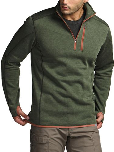 Quarter Zip-up Fleece-lined Thermal Sweatshirt (HKZ305) - CQR - Modalova