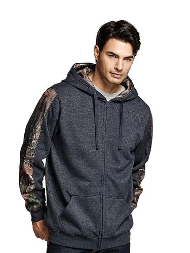 Long Sleeve Fleece-Lined Hooded Zip-up T-Shirt (HOZ330) - CQR - Modalova