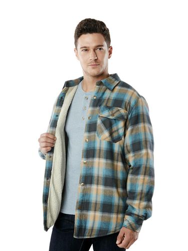 Fleece-Lined Check Button-Down Warm Shirt (HOK710) - CQR - Modalova