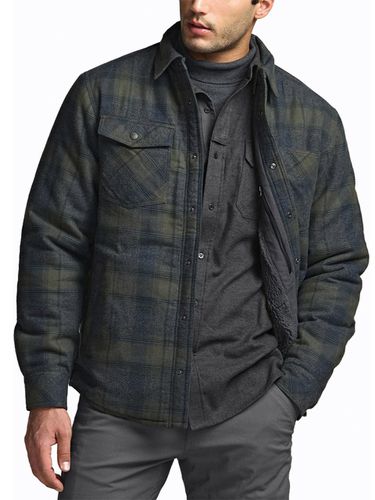 Check Flannel Cotton Lined Shirt Jacket (HOK719) - CQR - Modalova