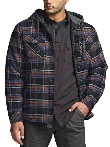 Check Hooded Flannel Cotton Jacket (HOK729) - CQR - Modalova