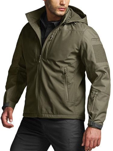 Softshell Fleece-Lined Hooded Zip-up Men's Jacket (HOK807) - CQR - Modalova