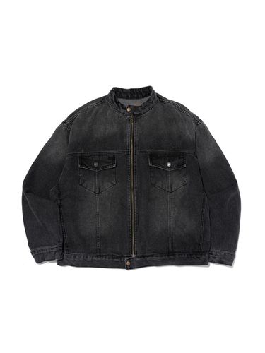 Utility Vintage Oversized Denim Rider Jacket [Dark Indigo] - OTHERFITS - Modalova