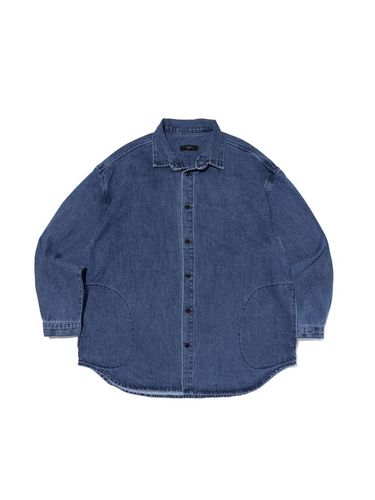 Premium Oversized Cotton Denim Jacket [Medium Blue] - OTHERFITS - Modalova