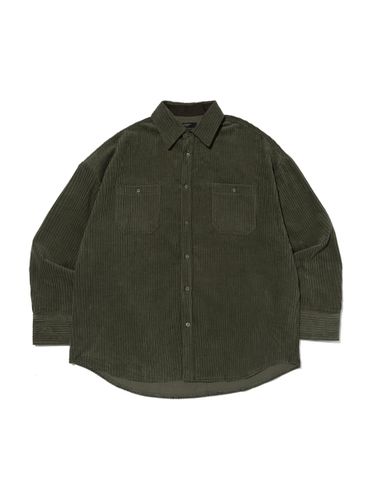 Collar Point Oversized Cotton Corduroy Shirt [Khaki] - OTHERFITS - Modalova