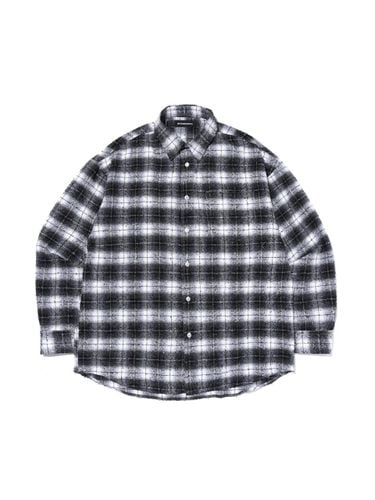 Plaid Warm Cotton Semi-Overfit Shirt [Black] - OTHERFITS - Modalova