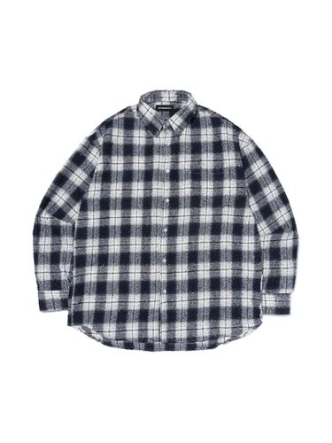 Plaid Warm Cotton Semi-Overfit Shirt [Navy] - OTHERFITS - Modalova