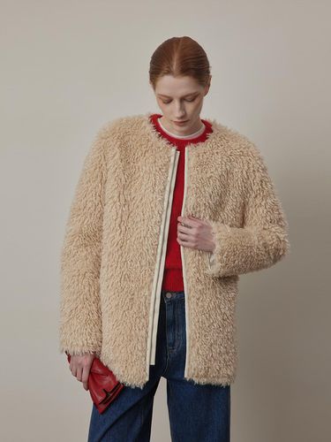 Hairy Fur Oversized Middle Jacket [] - Q’SRB - Modalova