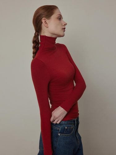 Wool-blend Basic Long Sleeved Turtleneck T-shirt - Q’SRB - Modalova