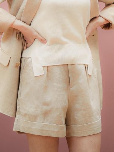 Linen Casual Shorts [Beige] - ACUD - Modalova