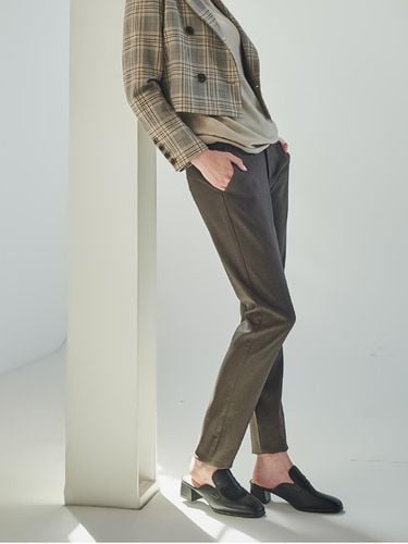 Soft Fitted Wool Blend Cigarette Pants [D.Brown] - ACUD - Modalova