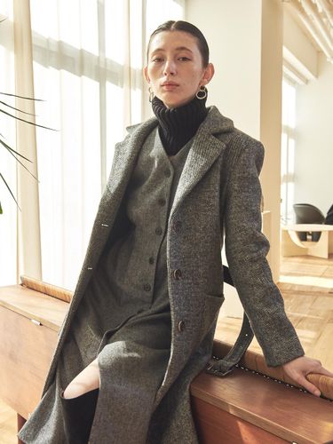 Three Button Single Belted Wool Blend Coat [Beige] - ACUD - Modalova