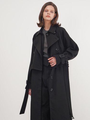 Layered Oversized Cotton Blend Coat - ACUD - Modalova