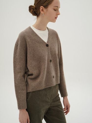 Cropped Wool Blend Cardigan [D.beige] - ACUD - Modalova