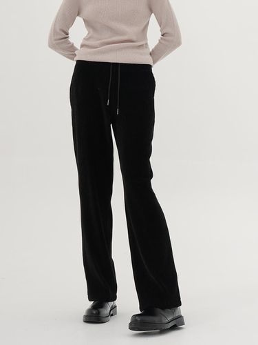 Corduroy Elastic Banding Relaxed Pants [Black] - ACUD - Modalova