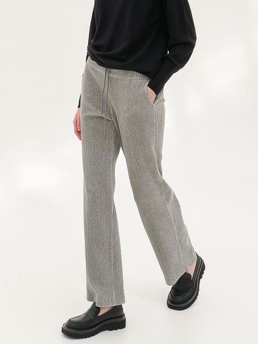 Corduroy Elastic Banding Pants [Grey] - ACUD - Modalova