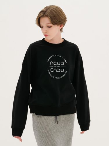 Circle Logo Bio-Processed Terry Sweatshirt [Black] - ACUD - Modalova