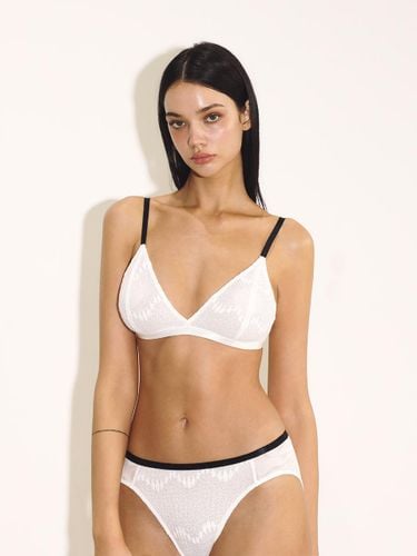 Zigzag Wire-free Lace Bralette [Beige] - VINAJ - Modalova