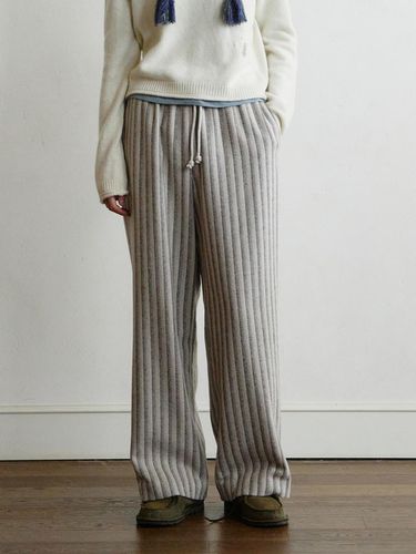 Wide Fit Wool Blend Banding Pants [Light Beige] - Monochrome - Modalova