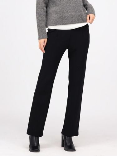 Fleece-lined Slim Straight High-waist Legging Slacks [Black] - ACUD - Modalova