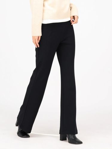 Fleece-lined Slim Flare High-waist Legging Slacks [Black] - ACUD - Modalova