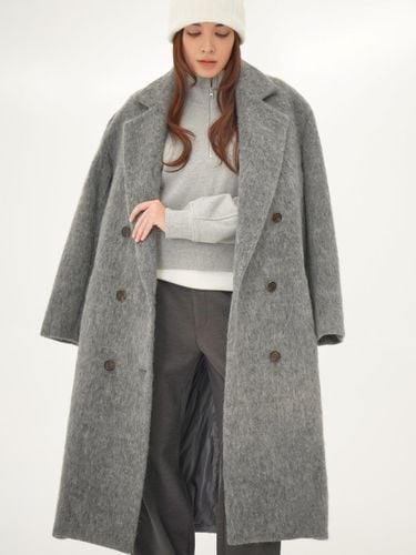 Fur Long Wool Coat [Grey] - ACUD - Modalova