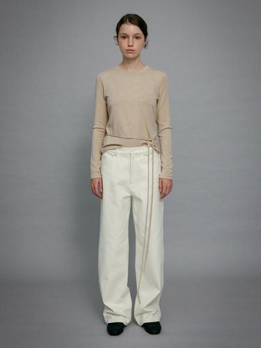 Brushed Cotton Twill Straight Minimal Pants - Carriere - Modalova