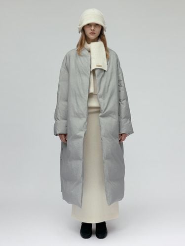 Down Collarless Belted Long Coat [] - Carriere - Modalova