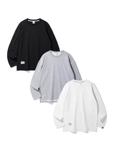 Semi-Overfit Double Cotton Long Sleeve T-Shirt - alvinclo - Modalova