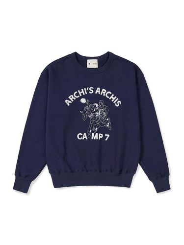 Vintage Military Cotton Standard Fit Sweatshirt [Navy] - ARCHI’S ARCHIS - Modalova