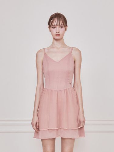 Chiffon Mesh Adjustable Strap Dress [Pink] - NOT YOUR ROSE - Modalova