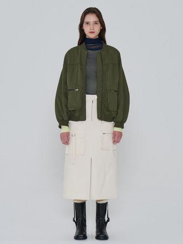 Military Oversized Shirring Pocket Blouson - toinq - Modalova