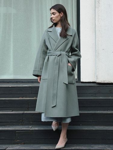 Wool Handmade Double-layered Coat [Green] - GIEMAR - Modalova