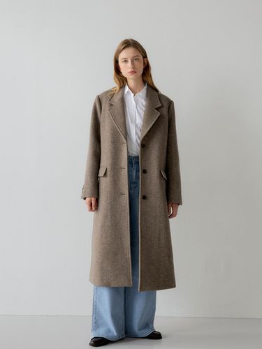 Herringbone Oversized Long Coat [] - sisterhood - Modalova