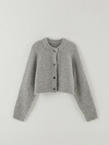 Raglan Cropped Wool Cardigan [GRAY] - The Raust - Modalova