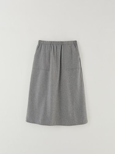 Pocket Elastic Waist Wool Skirt [GRAY] - The Raust - Modalova