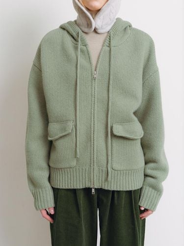 Merino Wool Oversized Hooded Zip-up Jacket [LIGHT GREEN] - The Raust - Modalova