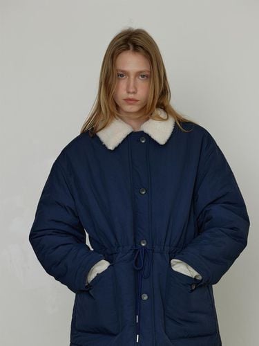 Padded Fur Oversized Jacket [Navy] - But’ton - Modalova