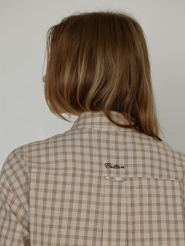 Classic Cotton Check Shirt [Beige] - But’ton - Modalova