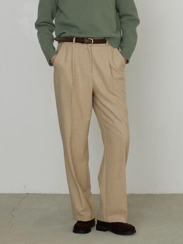 Onetuck Wide Wool Slacks [Beige] - But’ton - Modalova