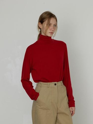 Wool Blended Loose Fit Polar Tee [RED] - But’ton - Modalova