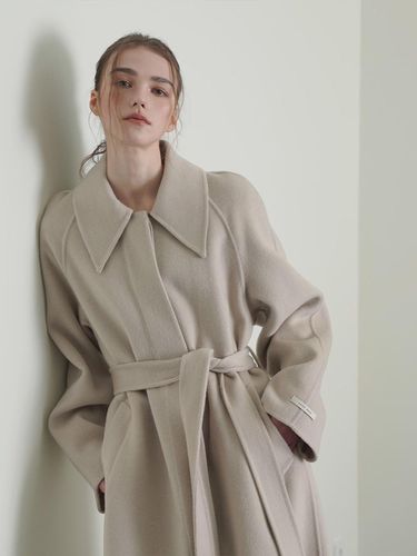 Cashmere Single Collar Long Coat [] - sisterhood - Modalova