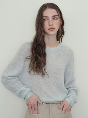 Cashmere Silk Round Neck Knit [Light Blue] - sisterhood - Modalova