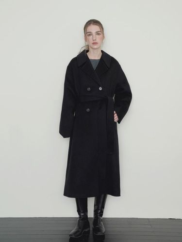 Double Collar Merino Wool Long Coat [] - sisterhood - Modalova