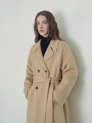 Double Collar Merino Wool Long Coat [] - sisterhood - Modalova