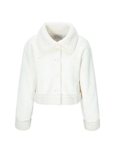 Fluffy Suede Shearling Coat [White] - bellialeu - Modalova