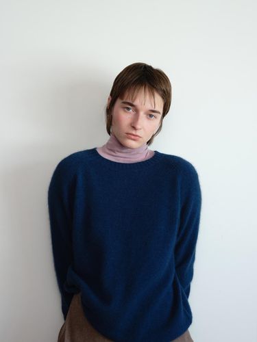 Fur Wool Round Neck Pullover [DEEP BLUE] - The Raust - Modalova